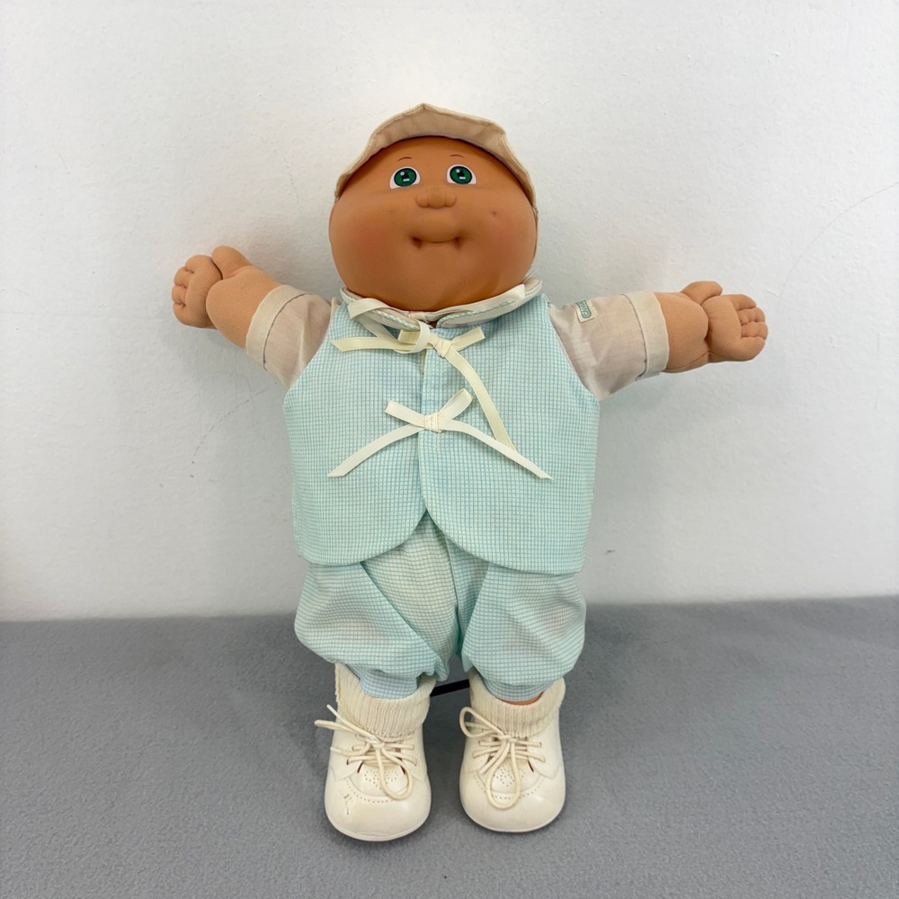 Vintage 1982 Cabbage Patch Kids Doll Coleco SS Blue 85 Signature Original Outfit